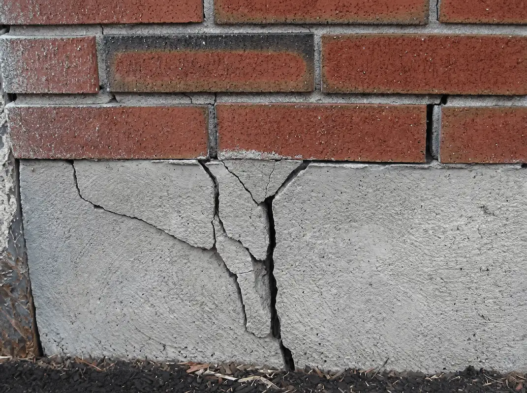 Concrete foundation with serious structural damage in Wichita, KS
