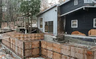 Prepared site with foundation forms for home remodeling and addition project in Wichita, KS