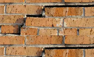 Brick wall with serious structural damage in Wichita, KS
